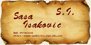 Saša Isaković vizit kartica